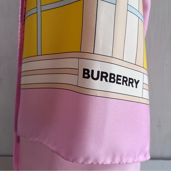 🔴SOLD🔴 BURBERRY Classic Bundle- TB Monogram Bag Tan & Check Pink Scarf - Picture 13 of 16
